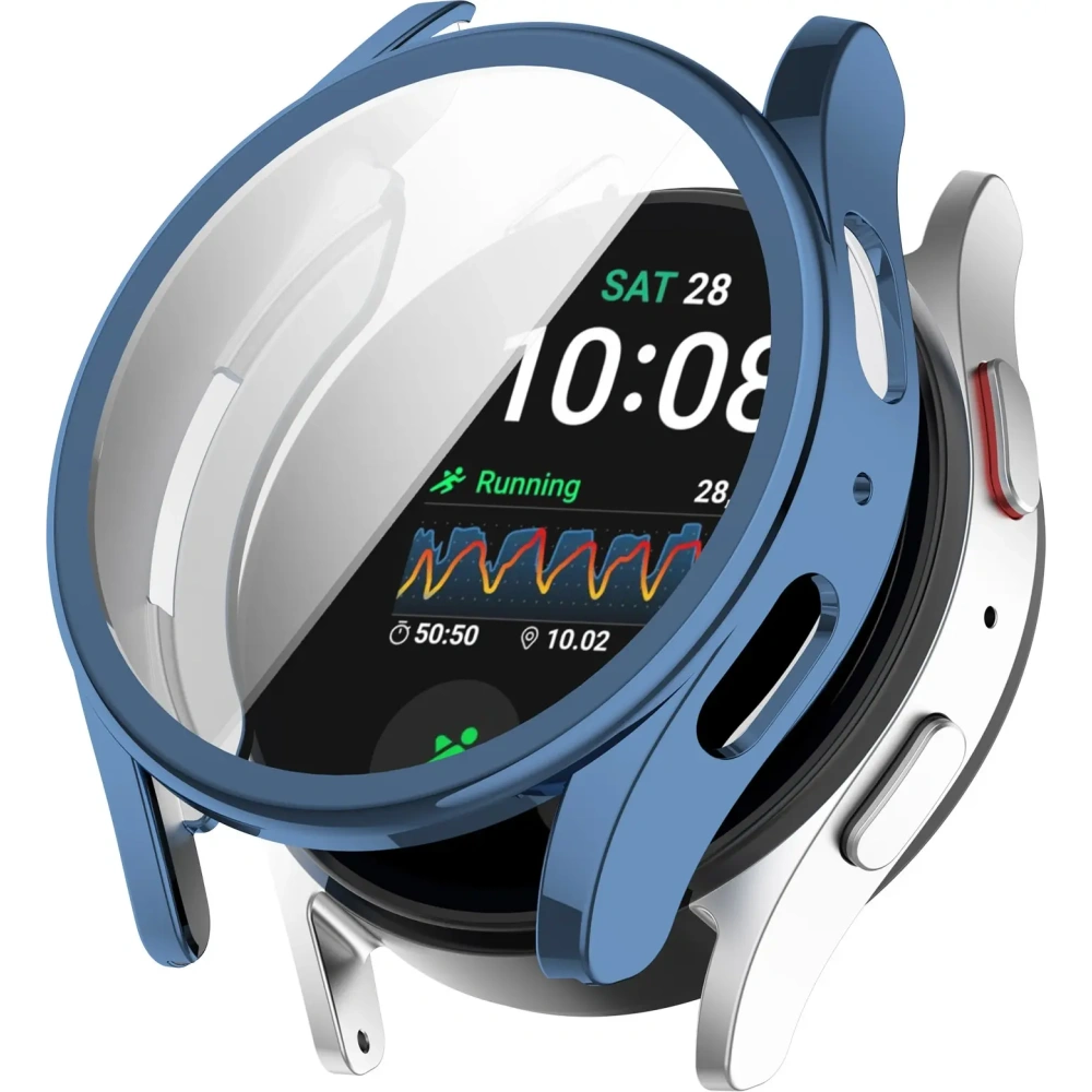 Etui z osłoną ekranu Bizon Case Watch Felipe do Samsung Galaxy Watch 7 40 mm niebieskie