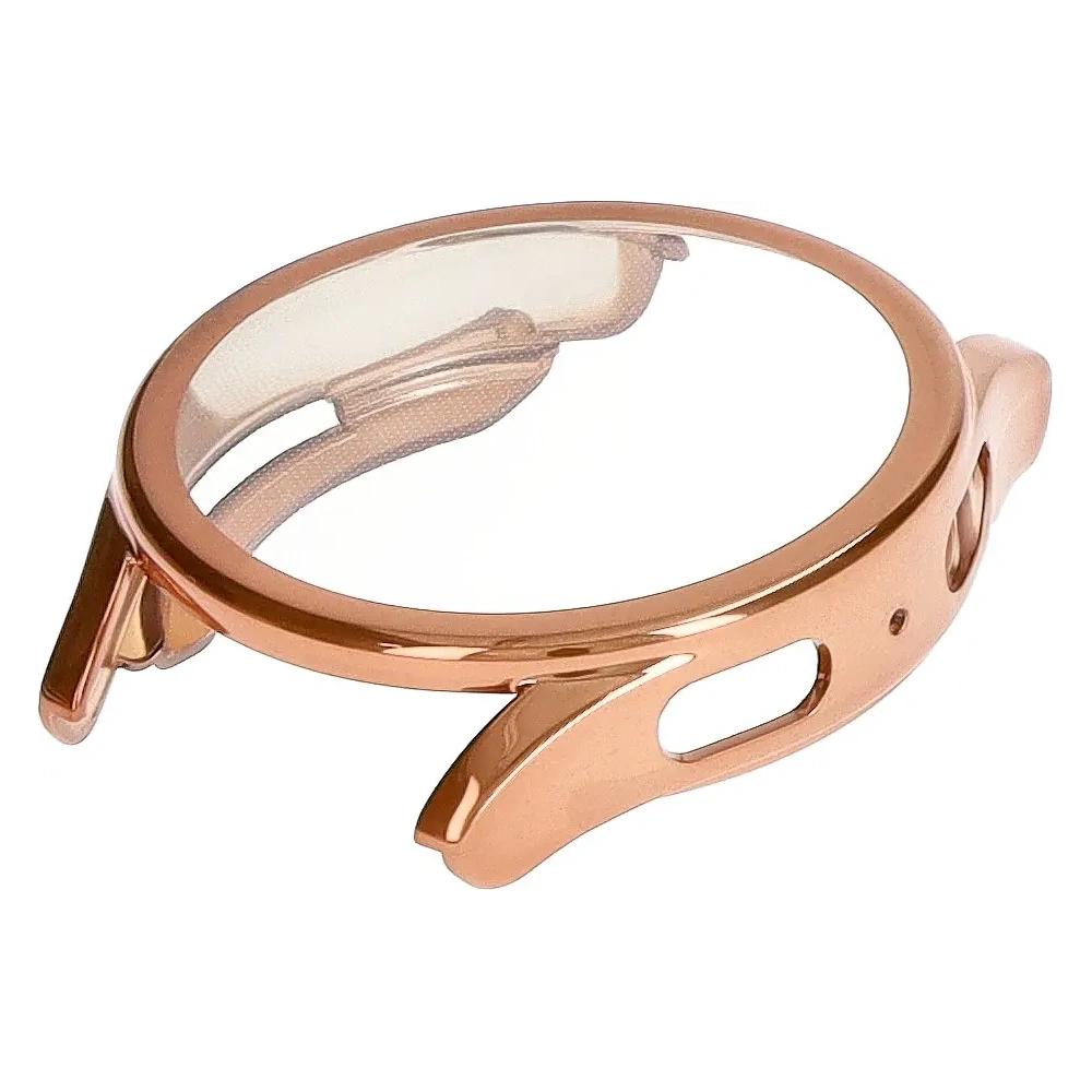 Etui z osłoną ekranu Bizon Case Watch Felipe do Samsung Galaxy Watch 7 40 mm różowozłote