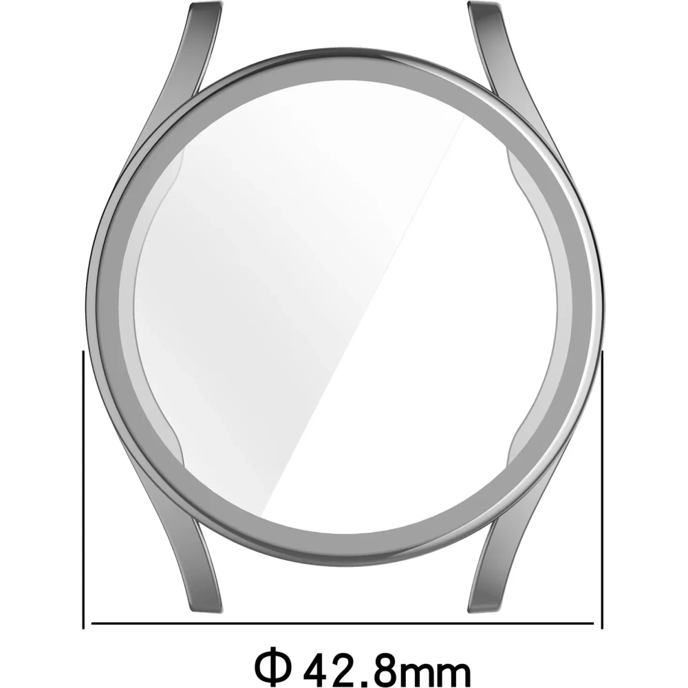 Etui z osłoną ekranu Bizon Case Watch Felipe do Samsung Galaxy Watch 7 40 mm srebrne