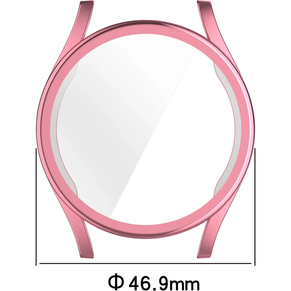 Etui z osłoną ekranu Bizon Case Watch Felipe do Samsung Galaxy Watch 7 44 mm różowe