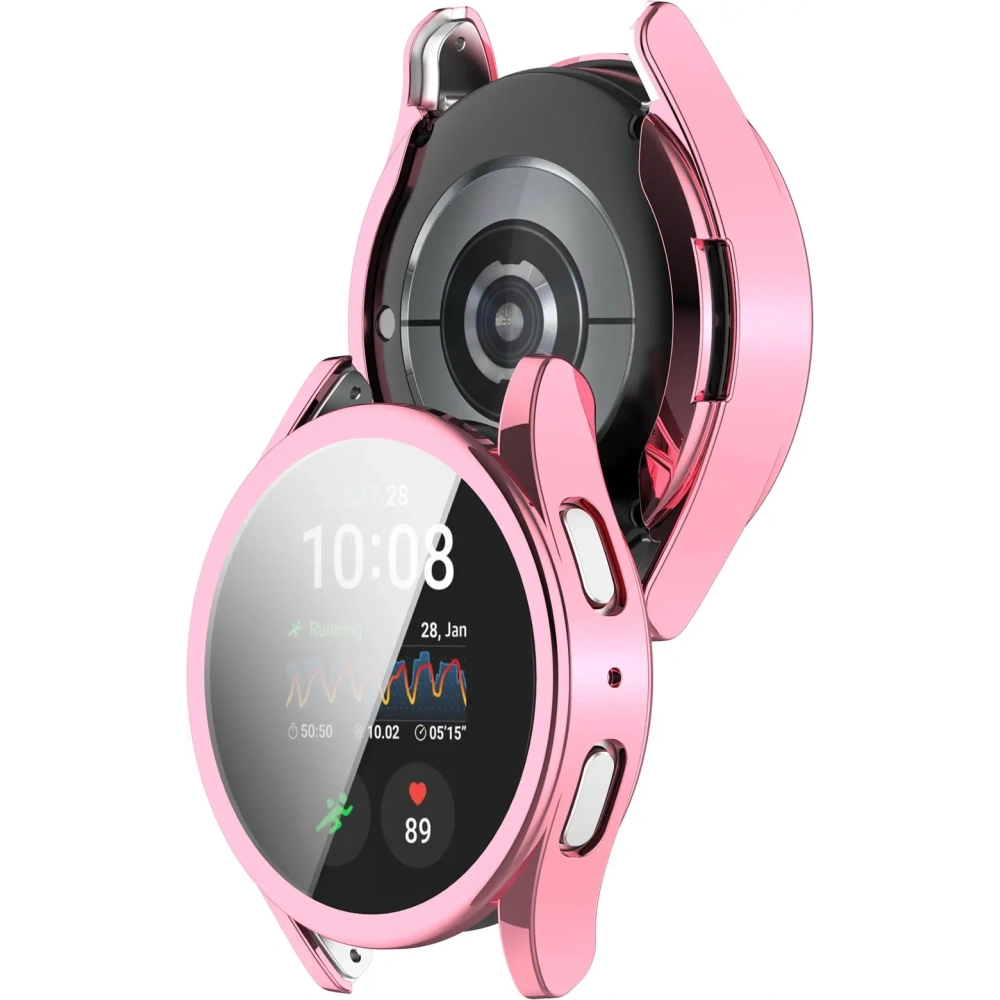 Etui z osłoną ekranu Bizon Case Watch Felipe do Samsung Galaxy Watch 7 44 mm różowe