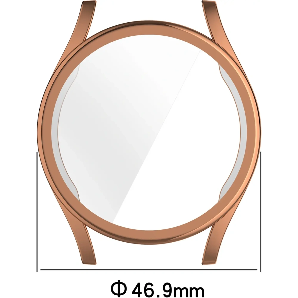 Etui z osłoną ekranu Bizon Case Watch Felipe do Samsung Galaxy Watch 7 44 mm różowozłote