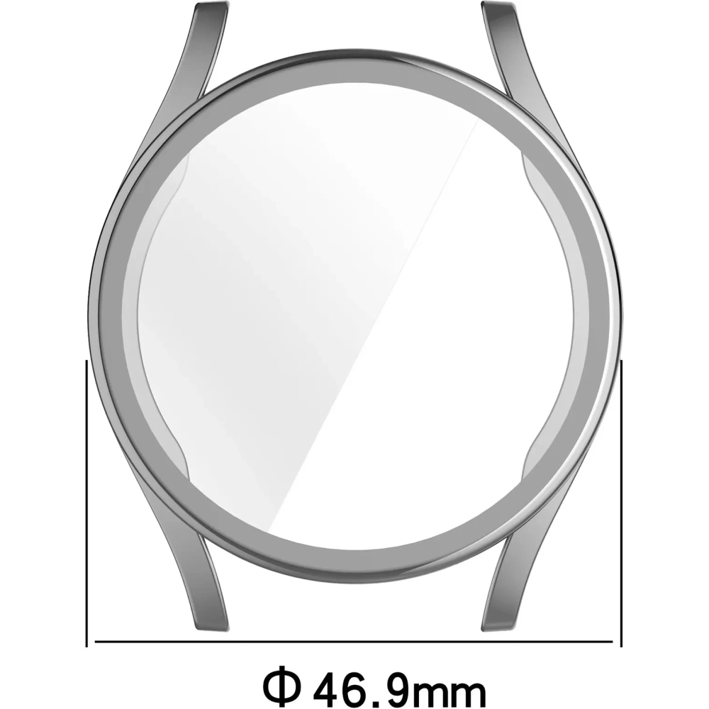 Etui z osłoną ekranu Bizon Case Watch Felipe do Samsung Galaxy Watch 7 44 mm srebrne