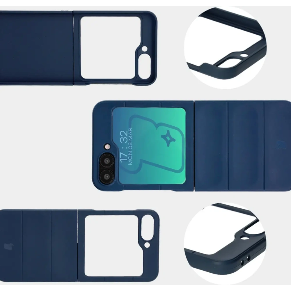 Pancerne etui Bizon Case Tur do Samsung Galaxy Z Flip6 / 7 FE granatowe