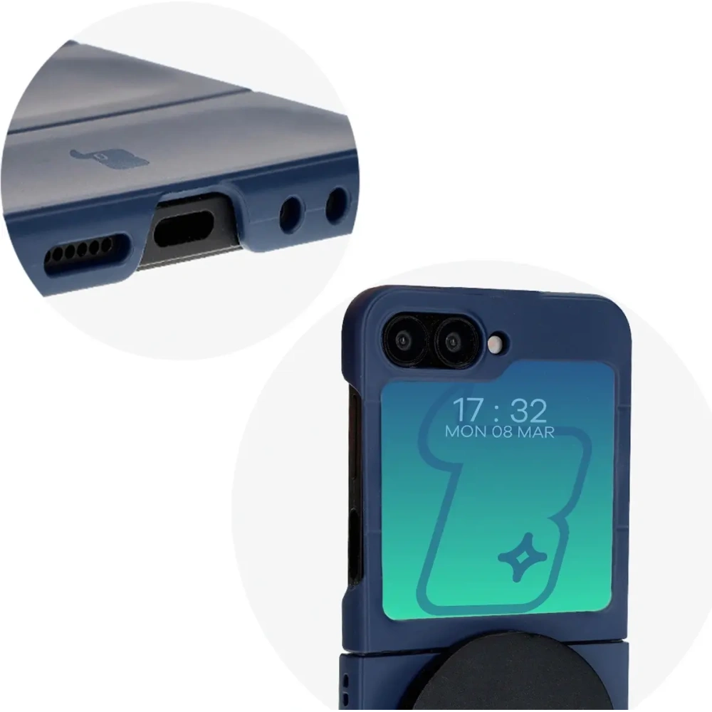 Pancerne etui Bizon Case Tur do Samsung Galaxy Z Flip6 / 7 FE granatowe