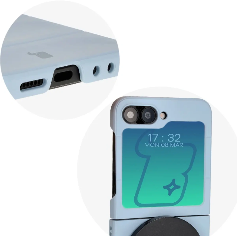 Pancerne etui Bizon Case Tur do Samsung Galaxy Z Flip6 / 7 FE jasnoniebieskie