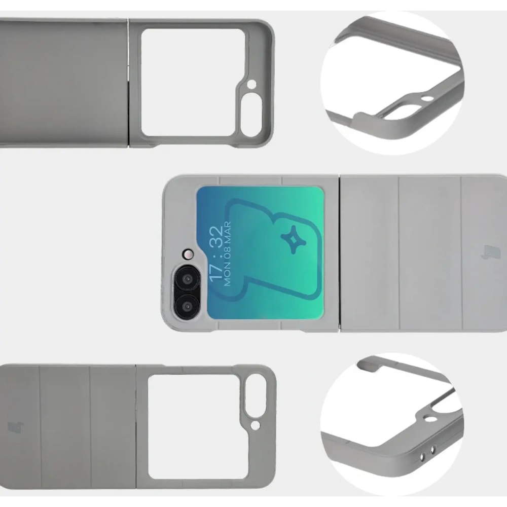 Pancerne etui Bizon Case Tur do Samsung Galaxy Z Flip6 / 7 FE jasnoszare