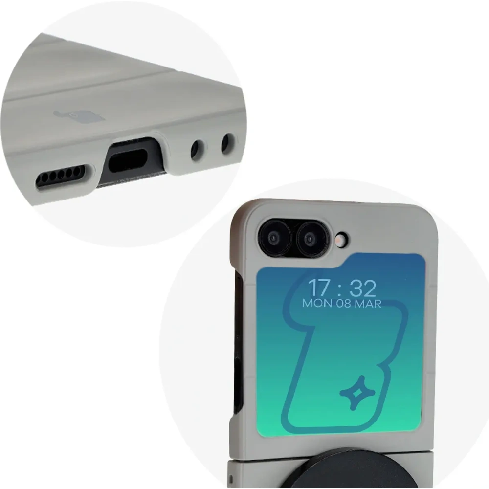 Pancerne etui Bizon Case Tur do Samsung Galaxy Z Flip6 / 7 FE jasnoszare