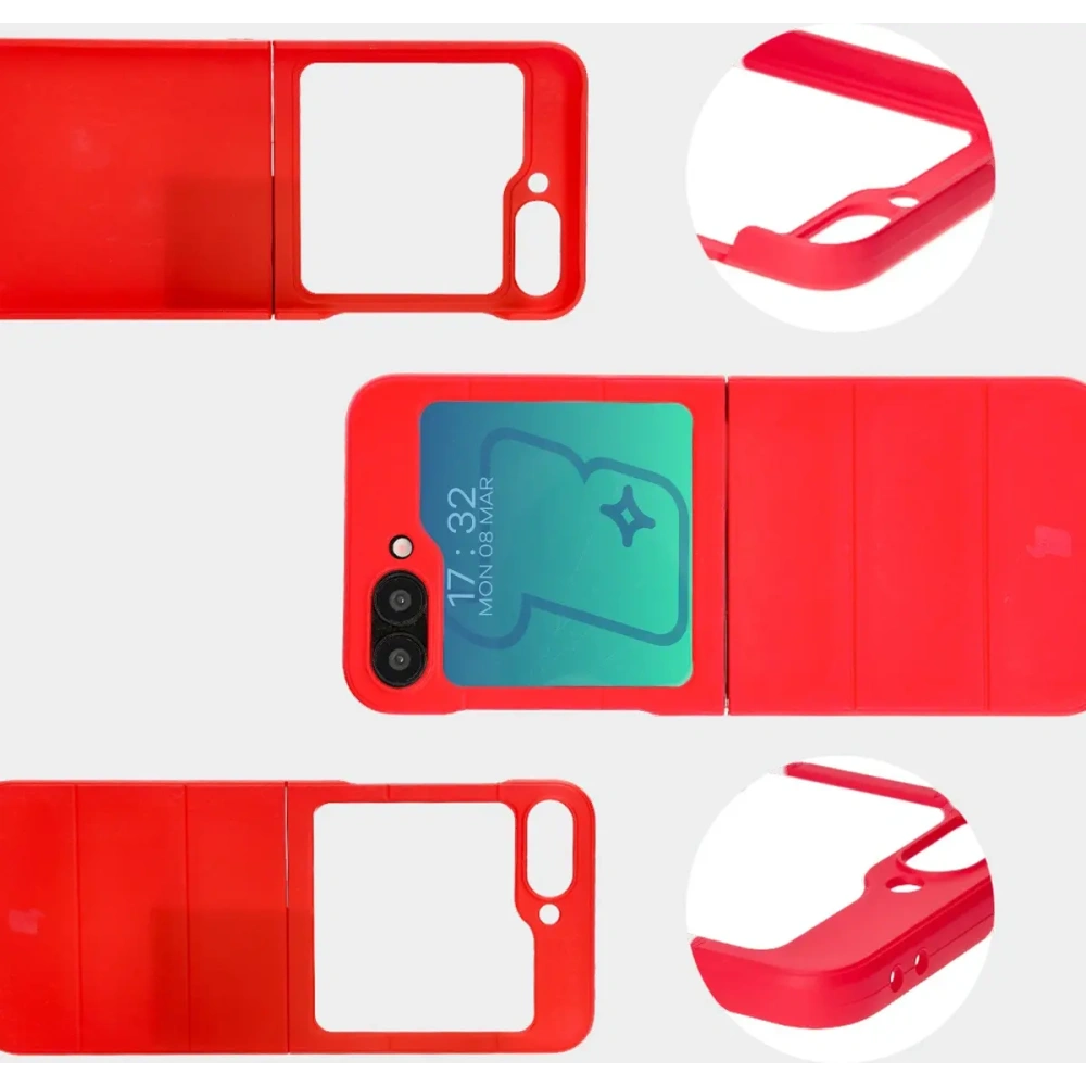 Pancerne etui Bizon Case Tur do Samsung Galaxy Z Flip6 / 7 FE czerwone