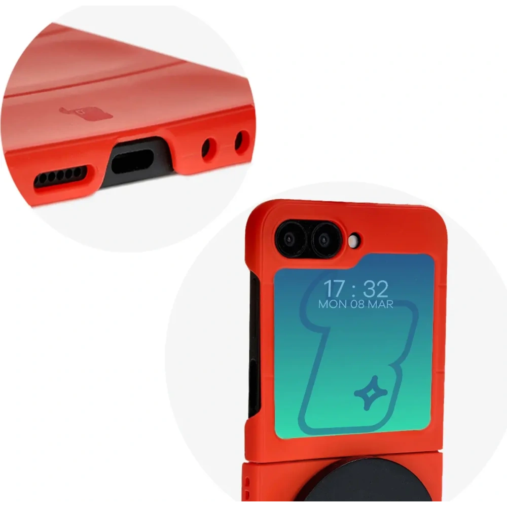 Pancerne etui Bizon Case Tur do Samsung Galaxy Z Flip6 / 7 FE czerwone