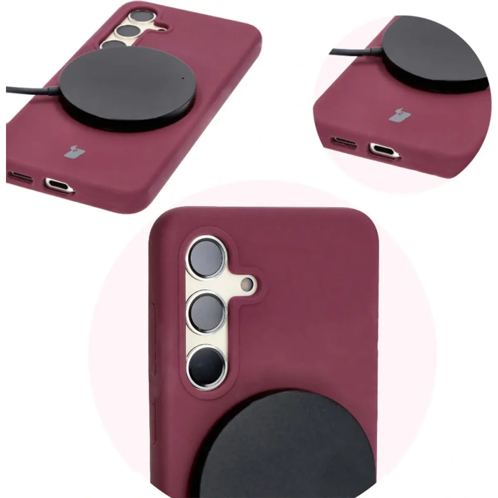 Silikonowe etui Bizon Soft Case do Samsung Galaxy S24 ciemnofioletowe