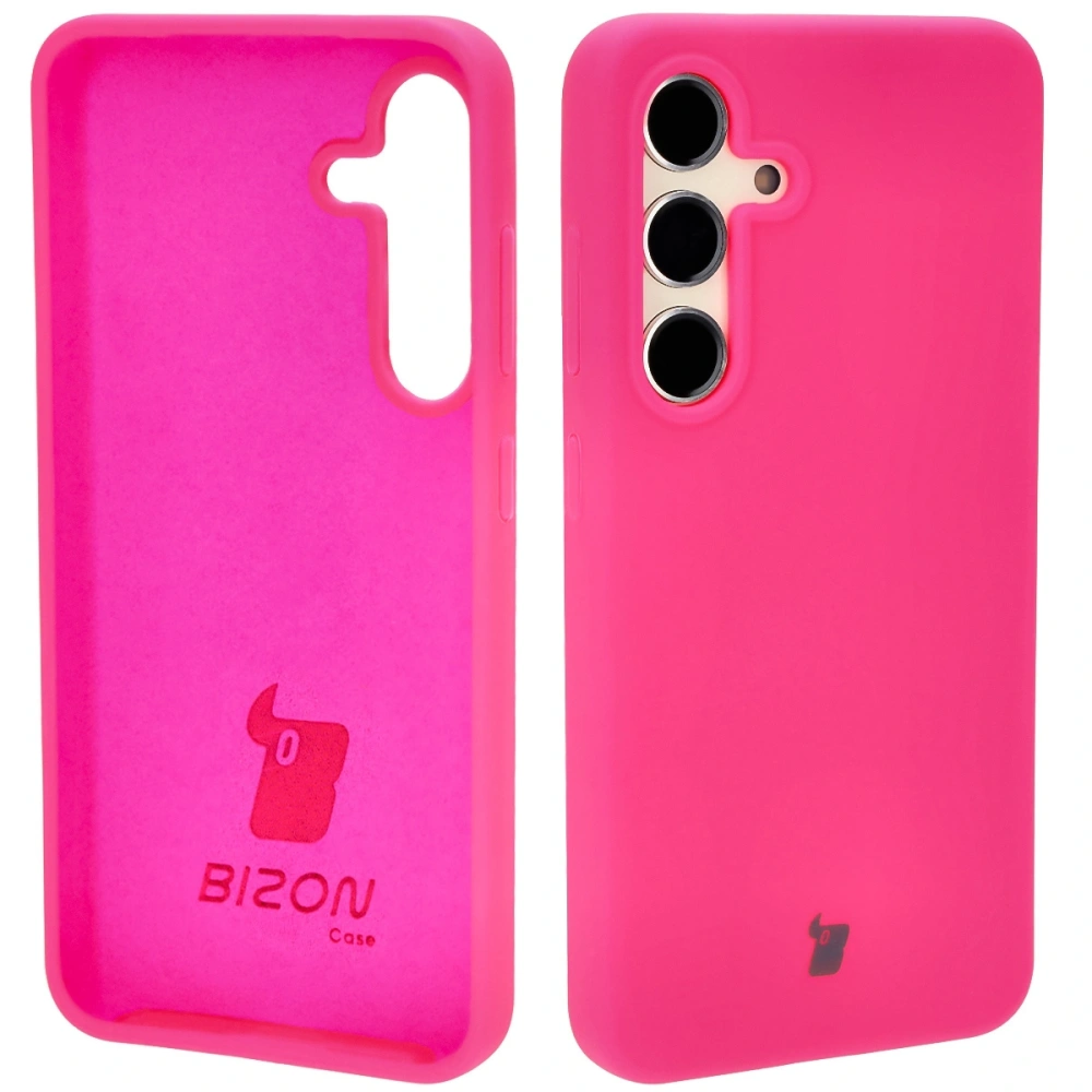 Silikonowe etui Bizon Soft Case do Samsung Galaxy S24 neonowo-różowe