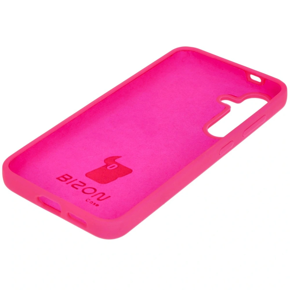 Silikonowe etui Bizon Soft Case do Samsung Galaxy S24 neonowo-różowe