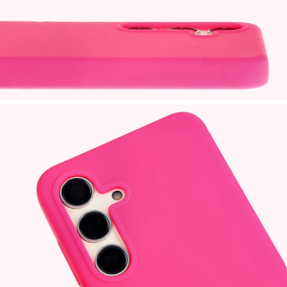 Silikonowe etui Bizon Soft Case do Samsung Galaxy S24 neonowo-różowe