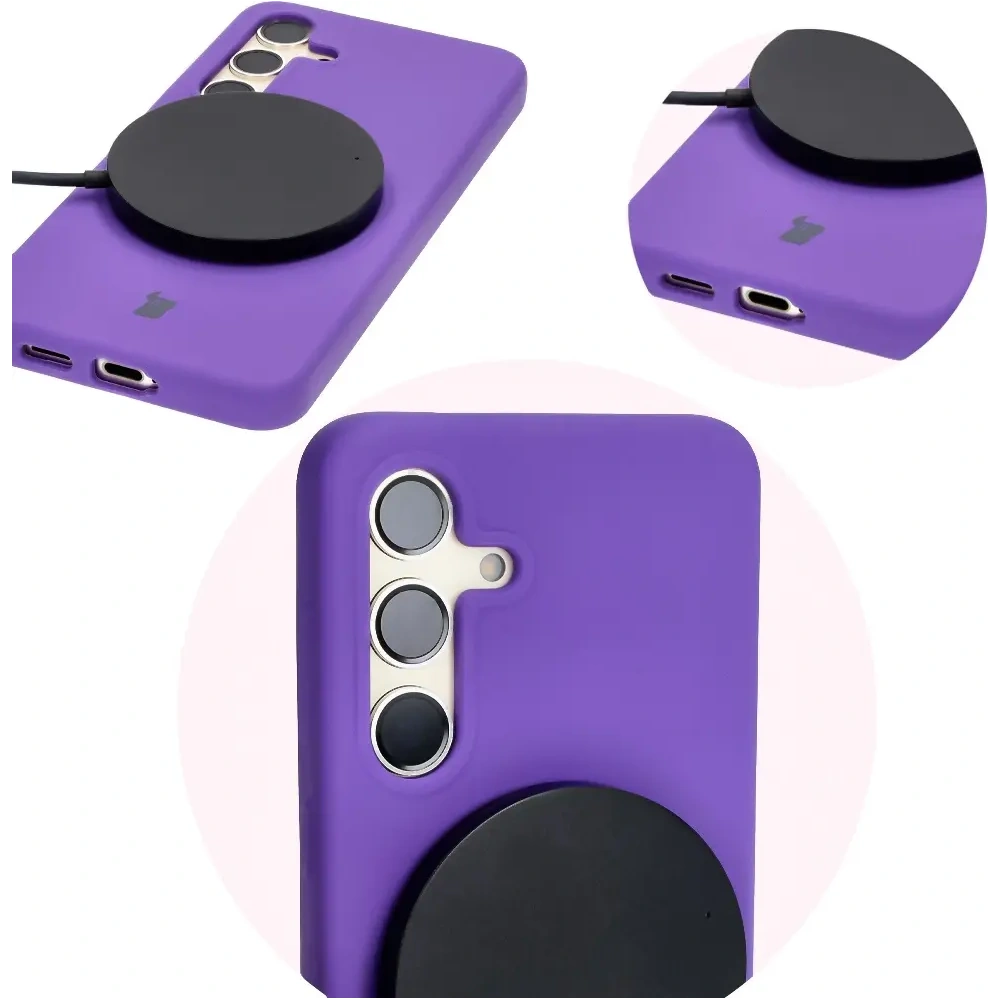 Silikonowe etui Bizon Soft Case do Samsung Galaxy S24 fioletowe