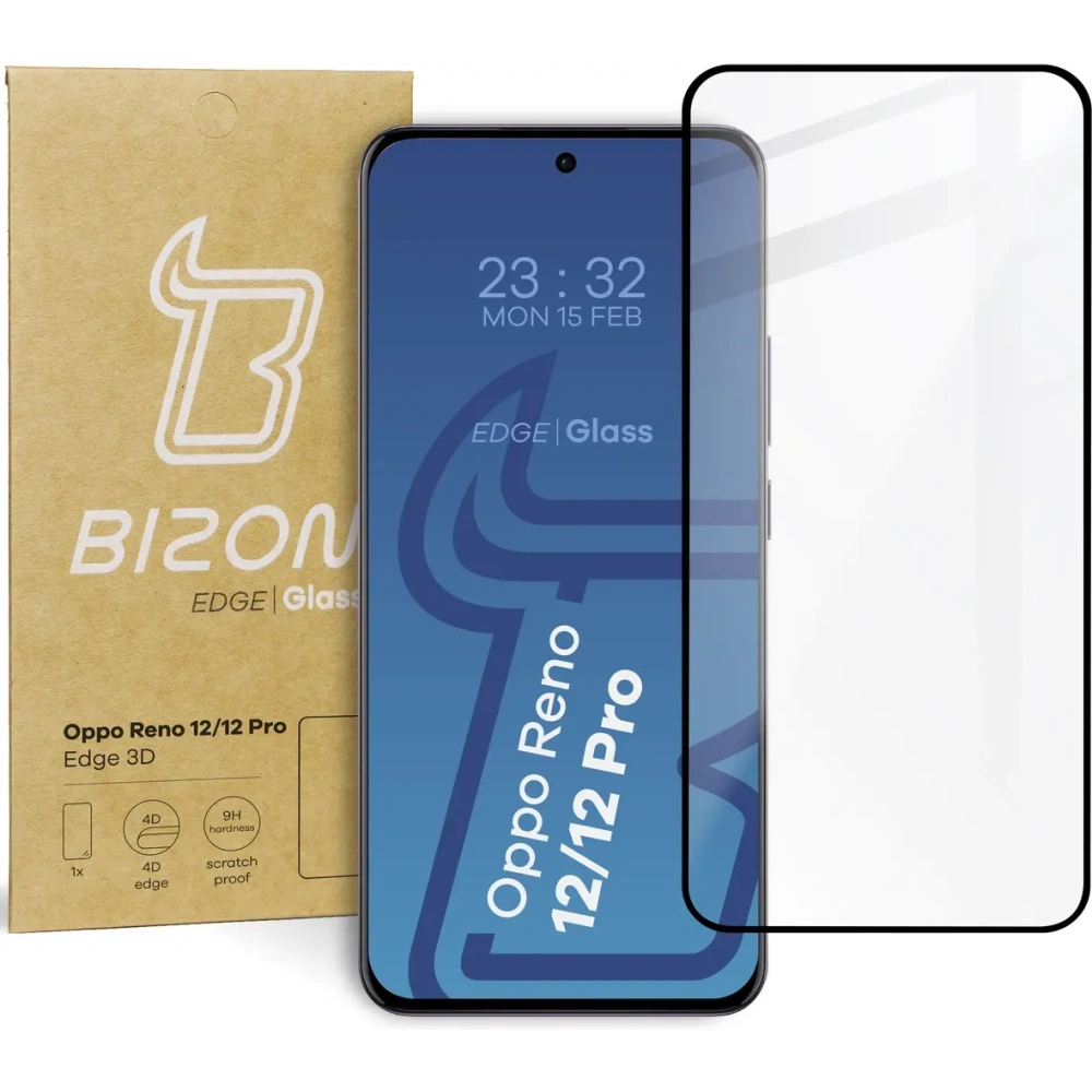 Szkło hartowane BIZON Glass Edge 3D do Oppo Reno 12/12 Pro