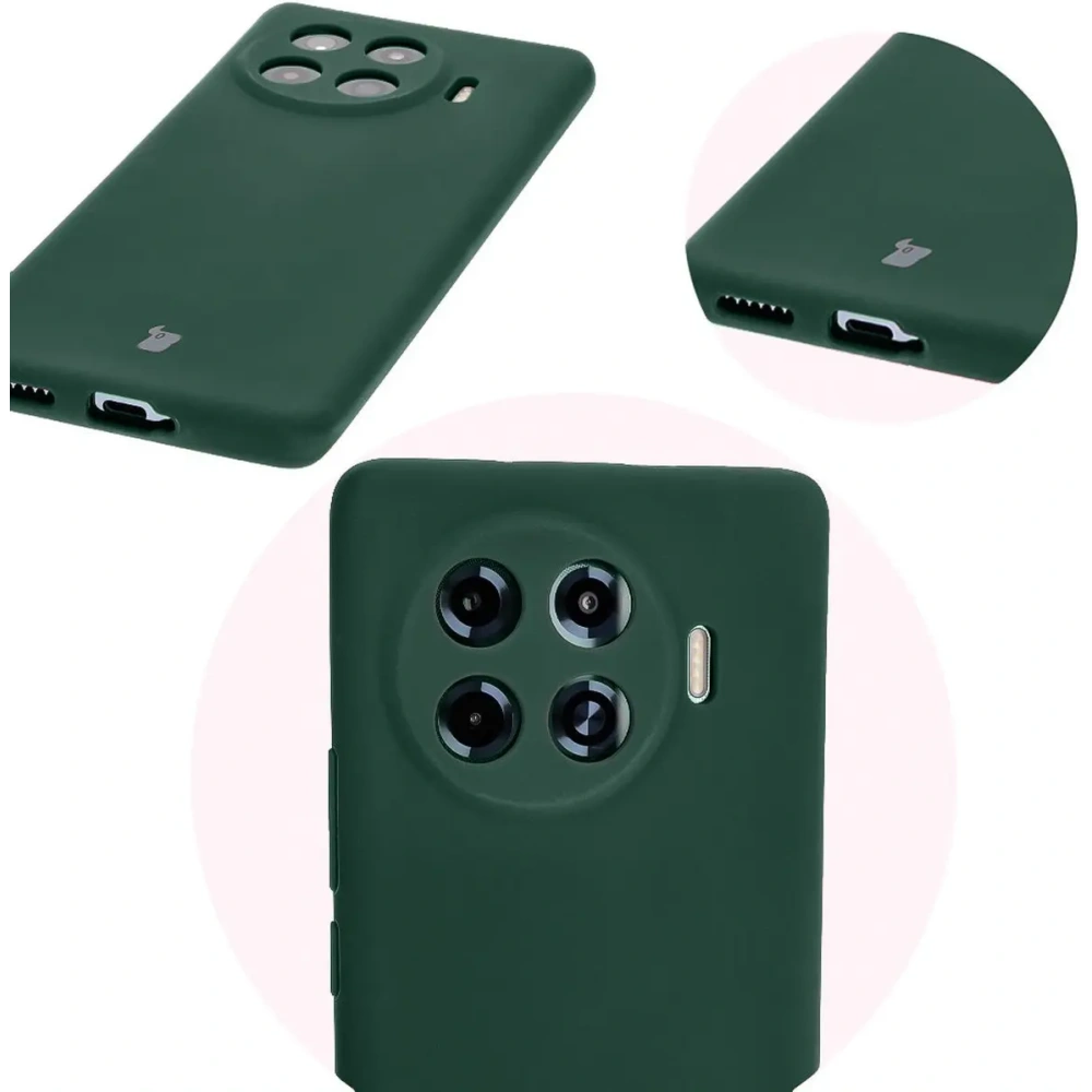 Silikonowe etui Bizon Soft Case do Tecno Spark 20 Pro+ ciemnozielone