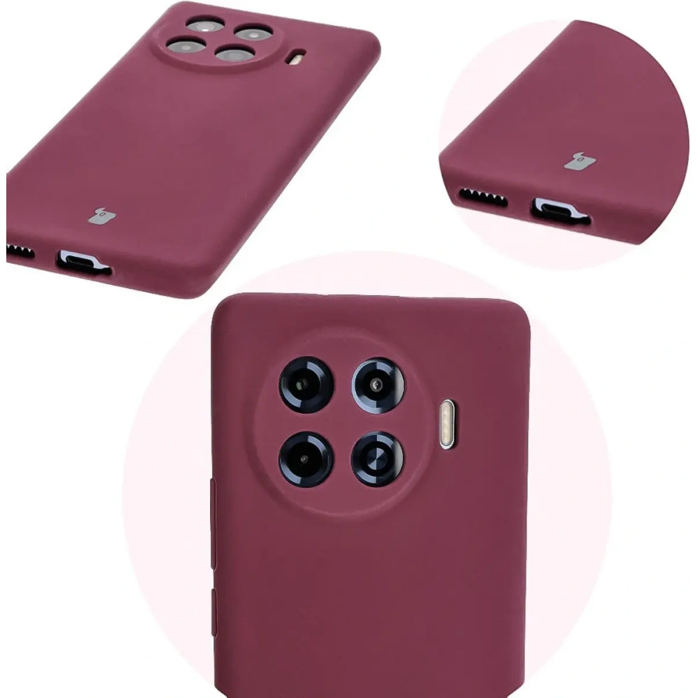Silikonowe etui Bizon Soft Case do Tecno Spark 20 Pro+ ciemnofioletowe