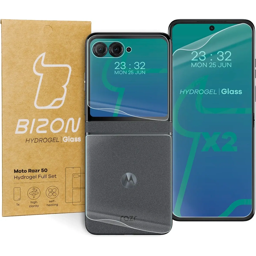 Folia hydrożelowa na tył i przód Bizon Glass Hydrogel Motorola Razr 50