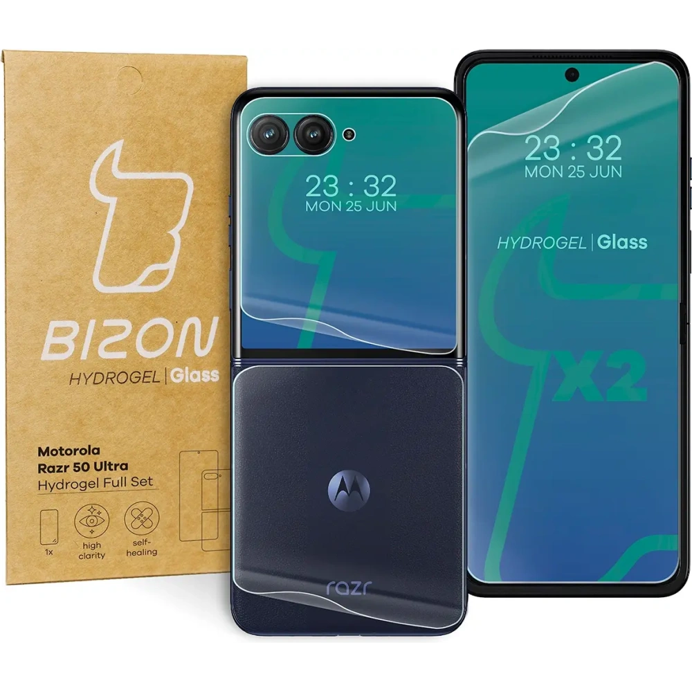 Folia hydrożelowa na tył i przód Bizon Glass Hydrogel Motorola Razr 50 Ultra