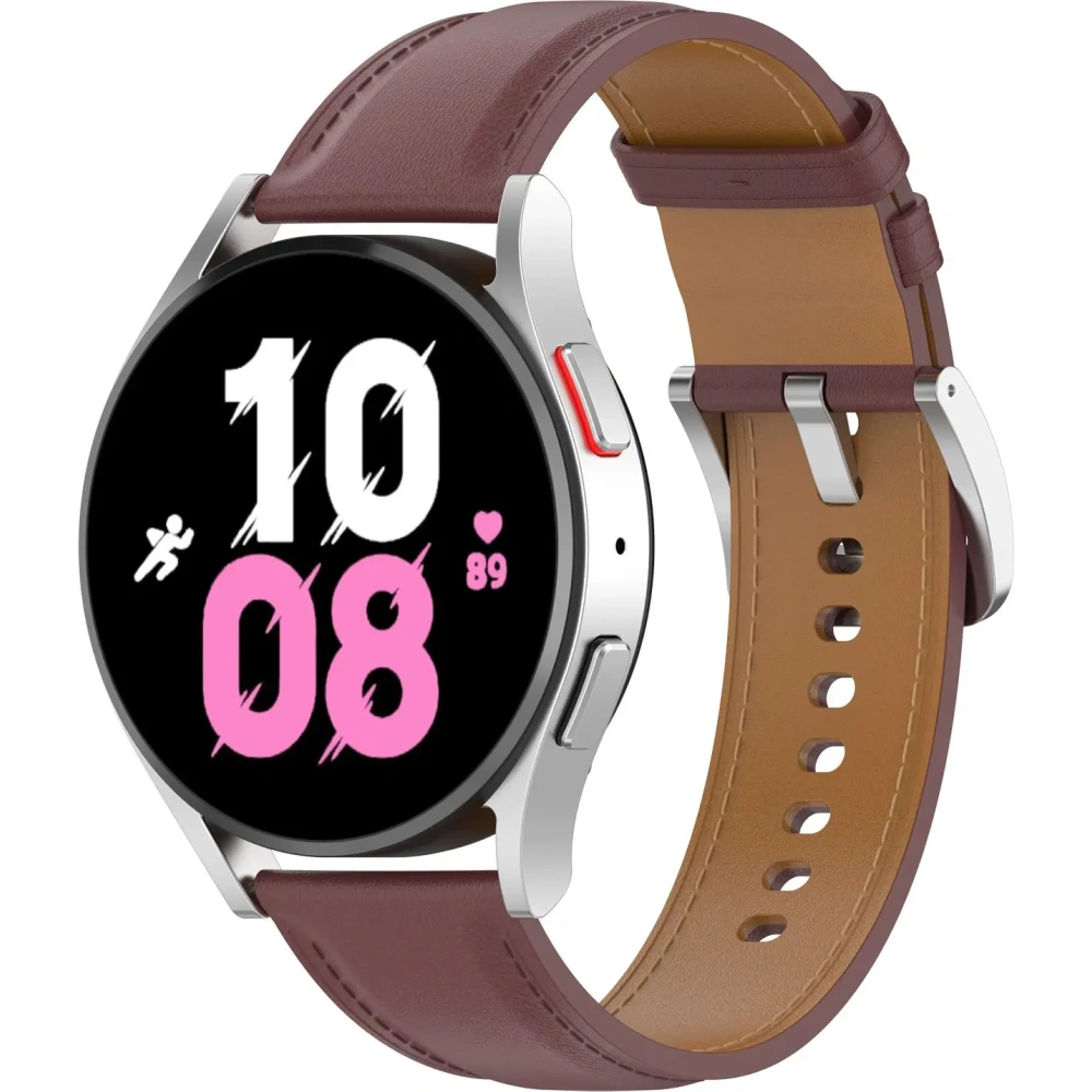 Pasek Bizon Strap Watch Casual do Samsung Galaxy Watch FE/7/6/6 Classic/5/5Pro/4/4 Classic ciemnobrązowy