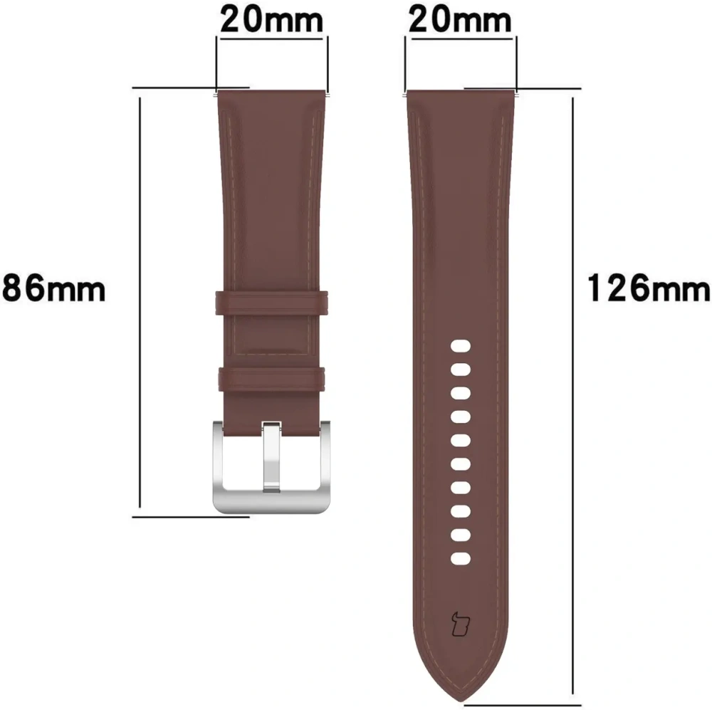 Pasek Bizon Strap Watch Casual do Samsung Galaxy Watch FE/7/6/6 Classic/5/5Pro/4/4 Classic ciemnobrązowy