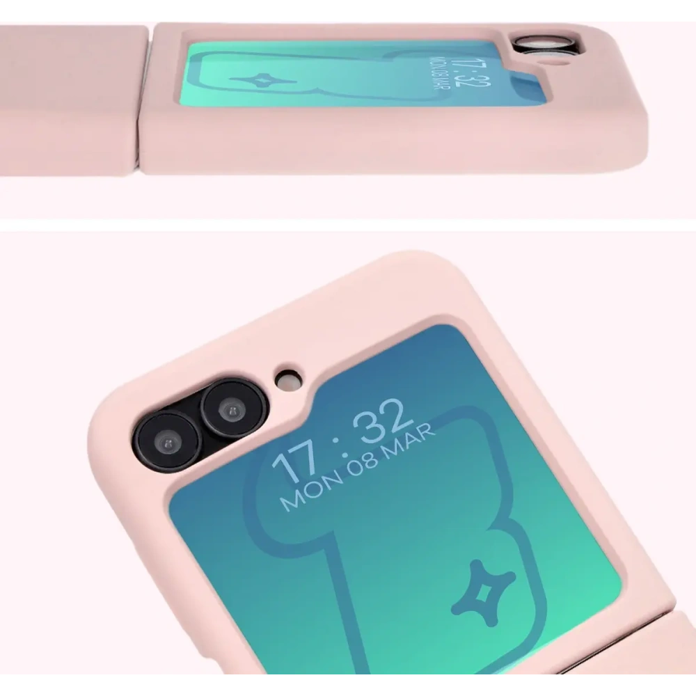 Silikonowe etui Bizon Soft Case do Samsung Galaxy Z Flip6 / 7 FE jasnoróżowe