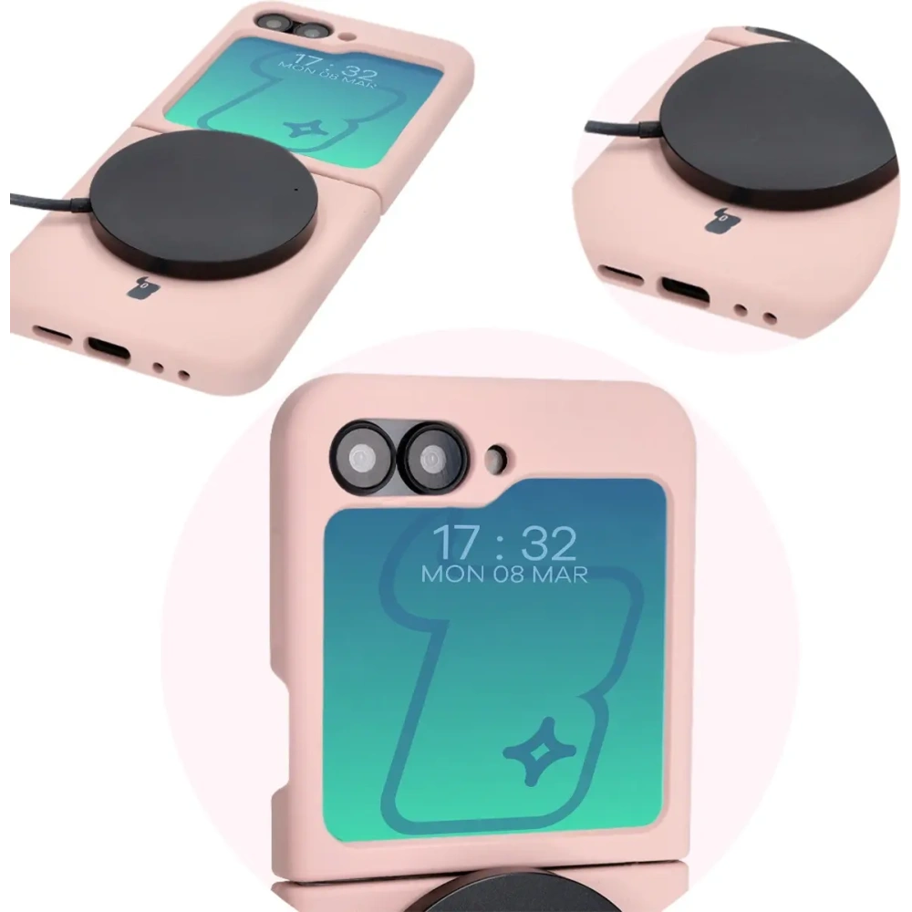 Silikonowe etui Bizon Soft Case do Samsung Galaxy Z Flip6 / 7 FE jasnoróżowe