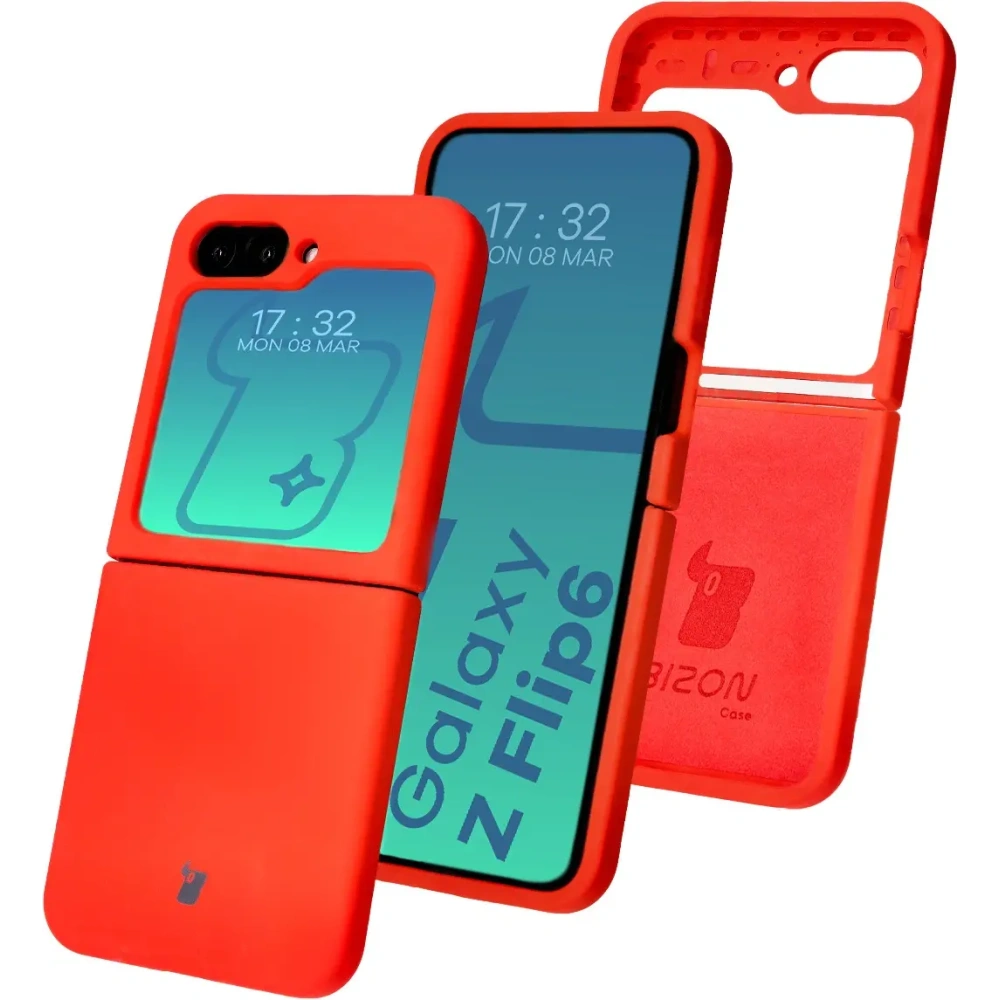 Silikonowe etui Bizon Soft Case do Samsung Galaxy Z Flip6 / 7 FE czerwone