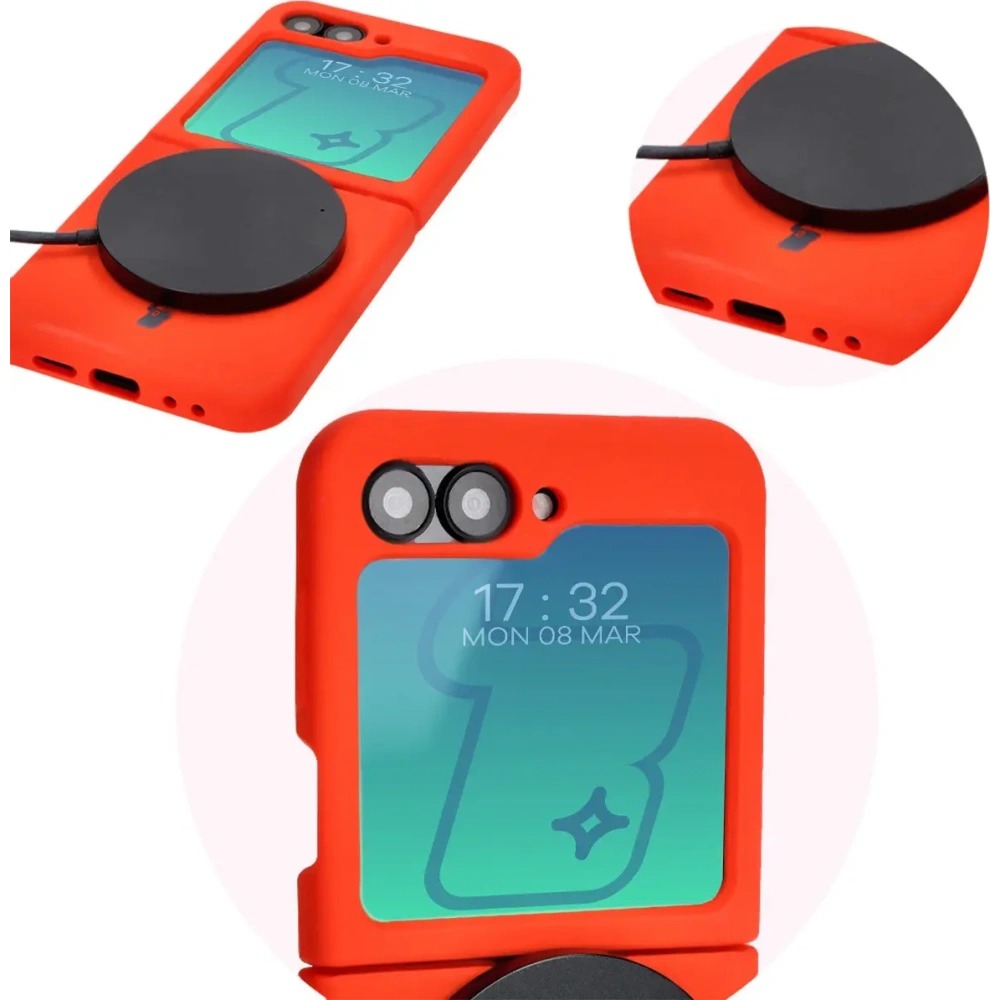 Silikonowe etui Bizon Soft Case do Samsung Galaxy Z Flip6 / 7 FE czerwone