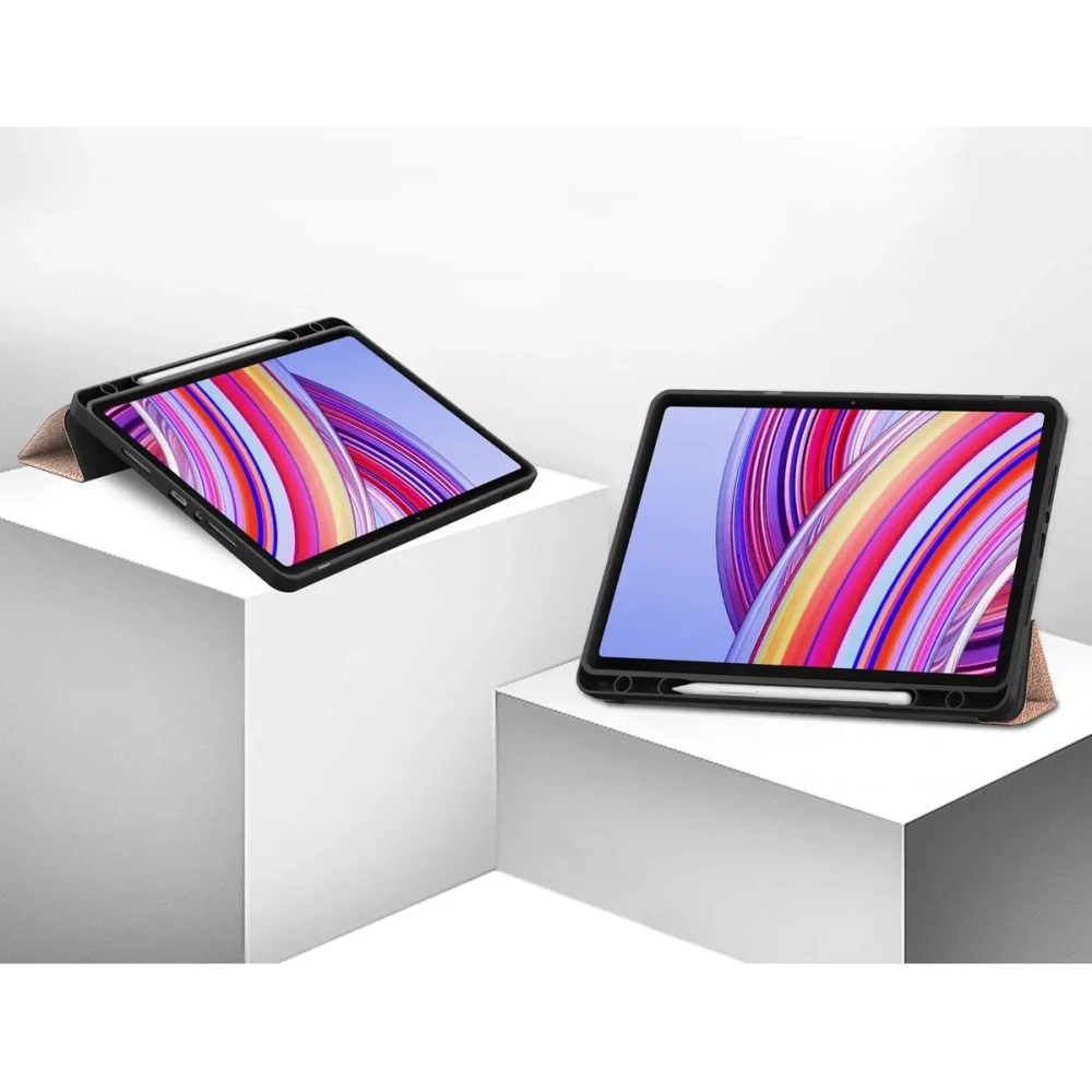 Etui z klapką Bizon Case Tab Lizard do Xiaomi Redmi Pad Pro 12.1 różowozłote