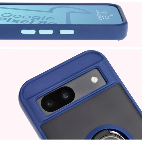 Kup Etui s úchopem na prst Bizon Case Hybrid Ring pro Google Pixel 8a kouřové s modrým rámečkem - BIZ5980 - {ean13} - Sklep Home Screen