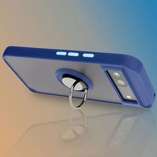 Kup Etui s úchopem na prst Bizon Case Hybrid Ring pro Google Pixel 8a kouřové s modrým rámečkem - BIZ5980 - {ean13} - Sklep Home Screen