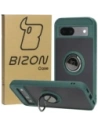 Kup Etui s úchopem na prst Bizon Case Hybrid Ring pro Google Pixel 8a kouřové s tmavě zeleným rámečkem - BIZ5742 - {ean13} - Sklep Home Screen
