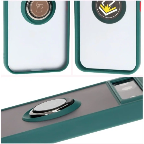 Kup Etui s úchopem na prst Bizon Case Hybrid Ring pro Google Pixel 8a kouřové s tmavě zeleným rámečkem - BIZ5742 - {ean13} - Sklep Home Screen