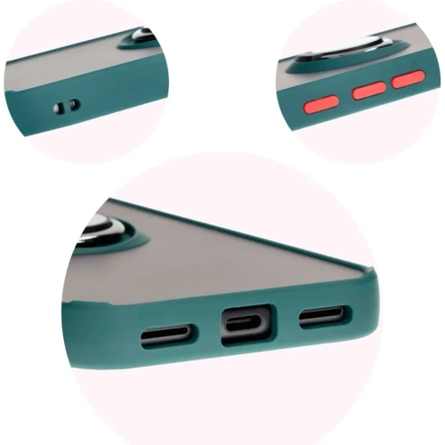 Kup Etui s úchopem na prst Bizon Case Hybrid Ring pro Google Pixel 8a kouřové s tmavě zeleným rámečkem - BIZ5742 - {ean13} - Sklep Home Screen