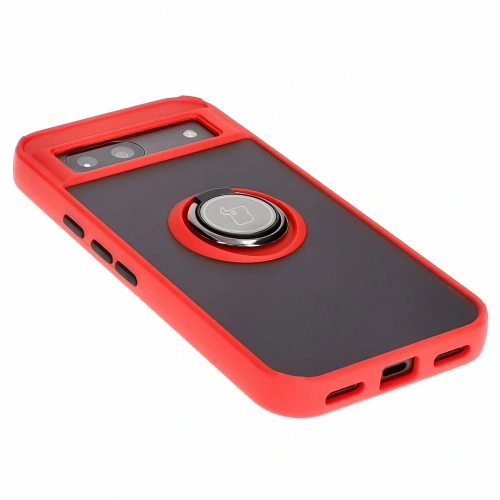 Kup Etui s úchytem na prst Bizon Case Hybrid Ring pro Google Pixel 8a kouřové s červeným rámem - BIZ5743 - {ean13} - Sklep Home Screen