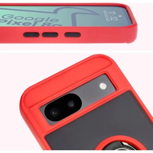 Kup Etui s úchytem na prst Bizon Case Hybrid Ring pro Google Pixel 8a kouřové s červeným rámem - BIZ5743 - {ean13} - Sklep Home Screen