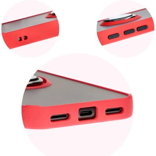 Kup Etui s úchytem na prst Bizon Case Hybrid Ring pro Google Pixel 8a kouřové s červeným rámem - BIZ5743 - {ean13} - Sklep Home Screen
