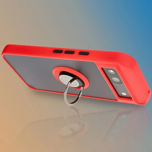 Kup Etui s úchytem na prst Bizon Case Hybrid Ring pro Google Pixel 8a kouřové s červeným rámem - BIZ5743 - {ean13} - Sklep Home Screen