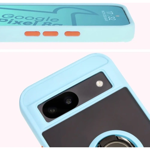 Kup Etui s úchopem na prst Bizon Case Hybrid Ring pro Google Pixel 8a kouřové s jasně modrým rámečkem - BIZ5744 - {ean13} - Sklep Home Screen