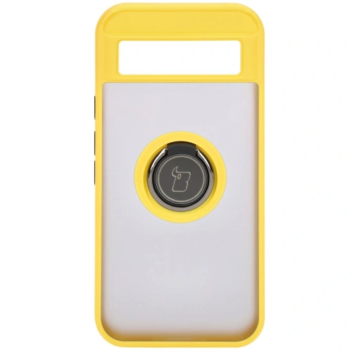 Buy Bizon Case Hybrid Ring Google Pixel 8a smoky with a yellow frame - BIZ5745 - {ean13} - Home Screen Store Europe
