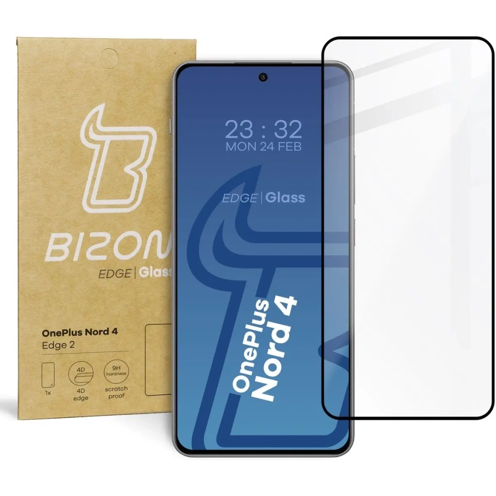 Szkło hartowane Bizon Glass Edge 2 do OnePlus Nord 4 czarna ramka