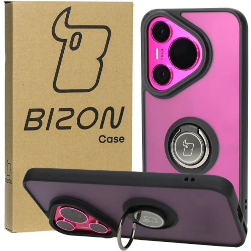 Buy Bizon Case Hybrid Ring Huawei Pura 70 smoky with a black frame - BIZ5996 - {ean13} - Home Screen Store Europe