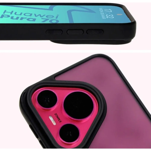 Buy Bizon Case Hybrid Ring Huawei Pura 70 smoky with a black frame - BIZ5996 - {ean13} - Home Screen Store Europe