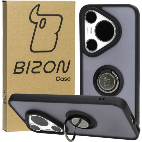 Kup Etui z uchwytem na palec Bizon Case Hybrid Ring do Huawei Pura 70 Pro / Pro+ przydymione z czarną ramką - BIZ5765 - {ean13} - Sklep Home Screen