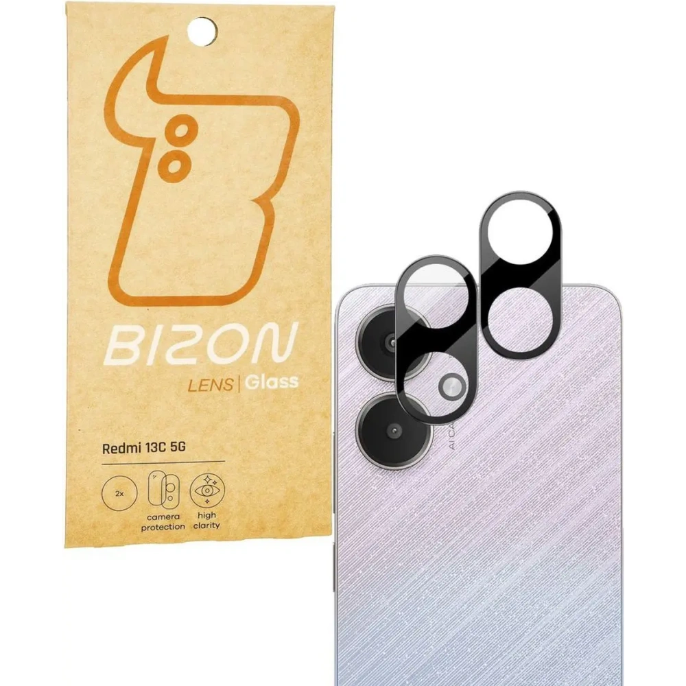 Szkło na aparat Bizon Glass Lens do Xiaomi Redmi 13C 5G [2 PACK]