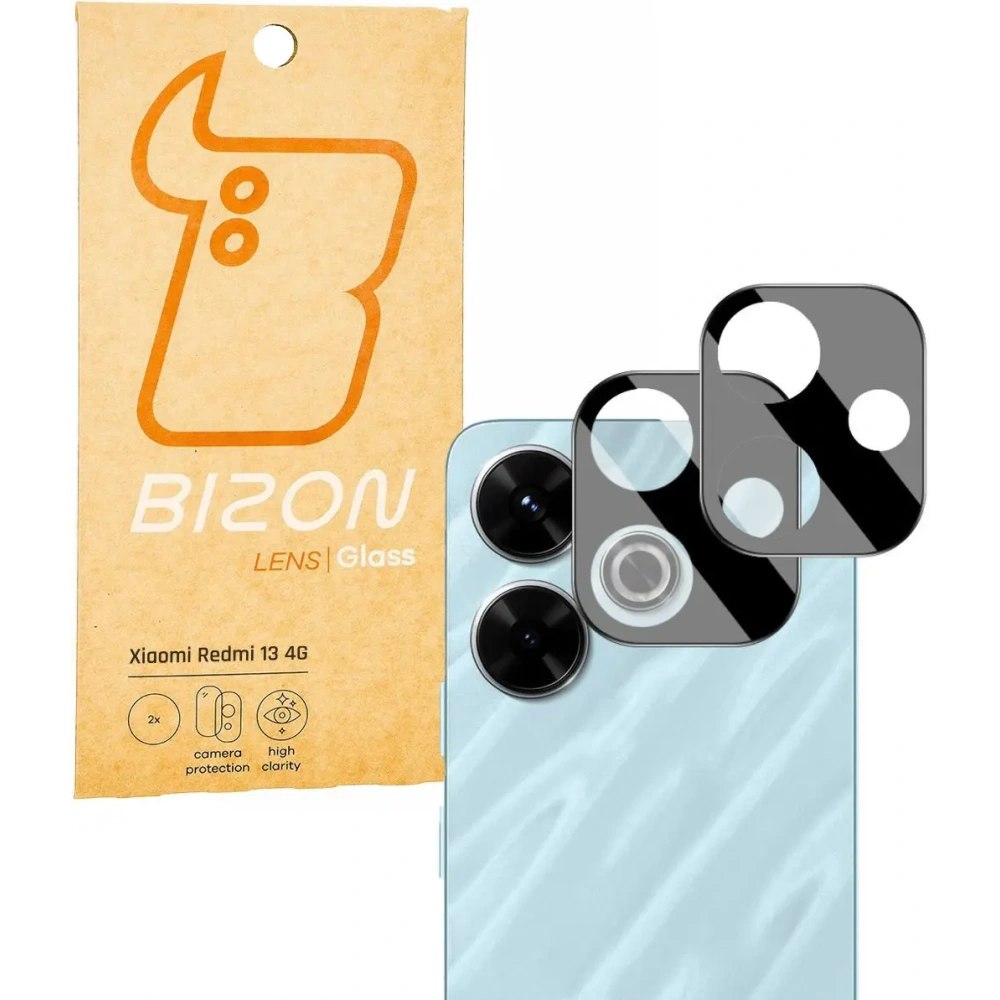 Szkło na aparat Bizon Glass Lens do Xiaomi Redmi 13 4G [2 PACK]
