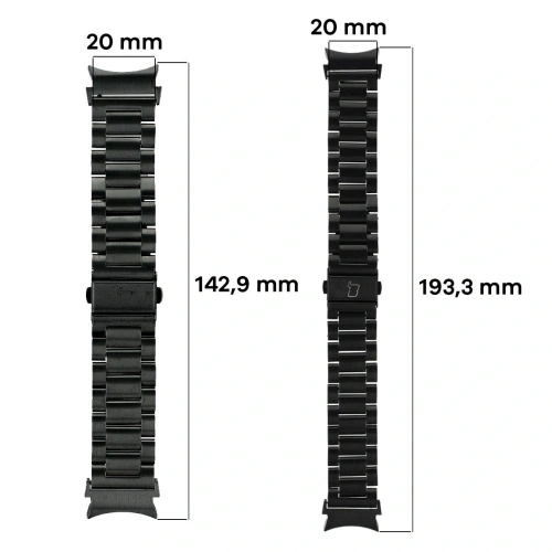 Kup Pásek z nerezové oceli Bizon Strap Watch Aura do Samsung Galaxy Watch FE/7/6/6 Classic/5/5 Pro/4/4 Classic černý - BIZ5793 - {ean13} - Sklep Home Screen