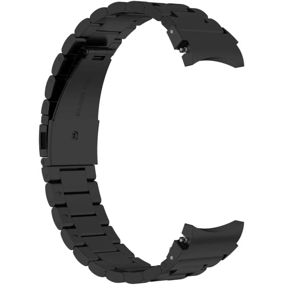 Pasek ze stali nierdzewnej Bizon Strap Watch Aura do Samsung Galaxy Watch FE/7/6/6 Classic/5/5 Pro/4/4 Classic czarny